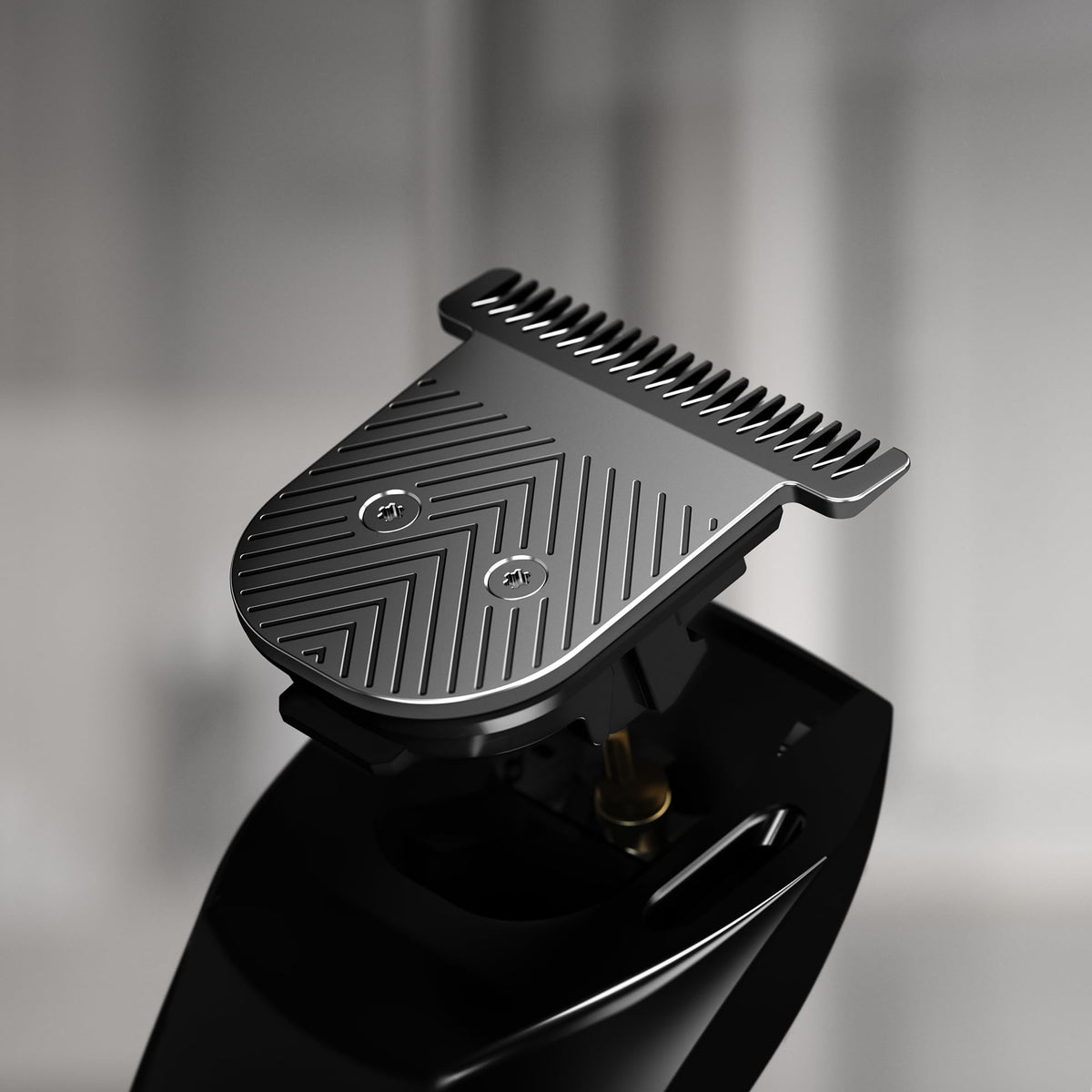Close-up of MANSCAPED T-blade showing precision edge