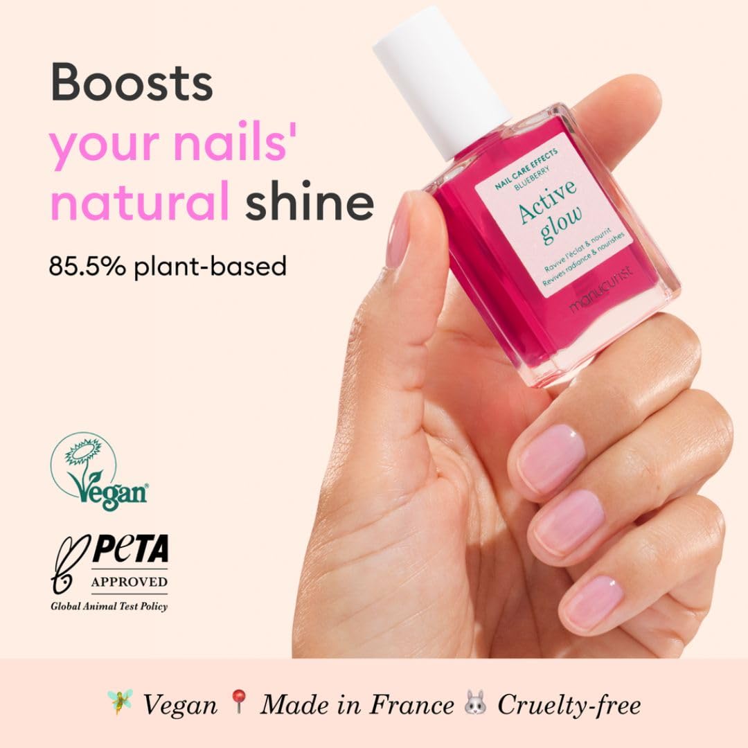 Close-up of Manucurist Active Glow Blueberry Nail Concealer bottle