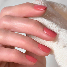 Close-up of Manucurist Green Bois de Rose Nail Polish application