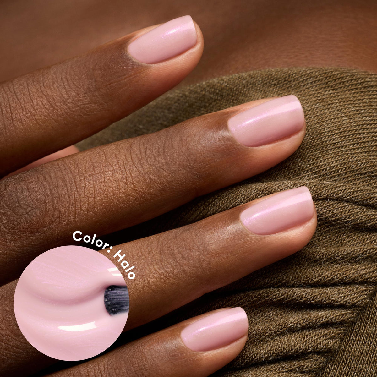 Close-up of Manucurist Green Halo Nail Polish brush