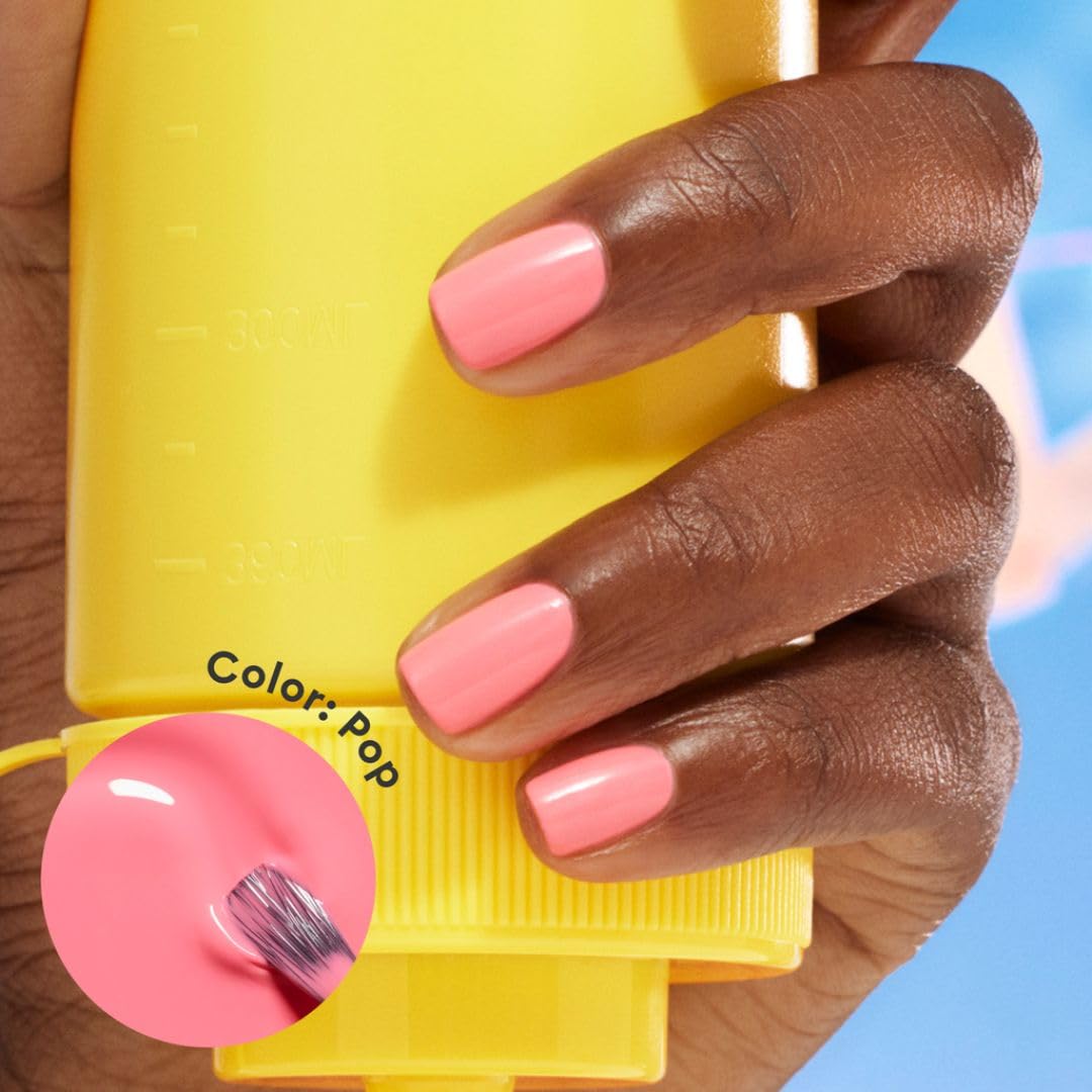 Close-up of Manucurist Green Pop Electric Pink Nail Polish brush
