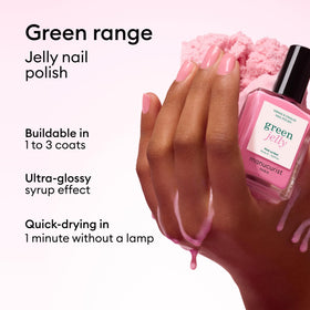 Close-up of Manucurist Pink Sorbet Green Jelly Nail Polish brush