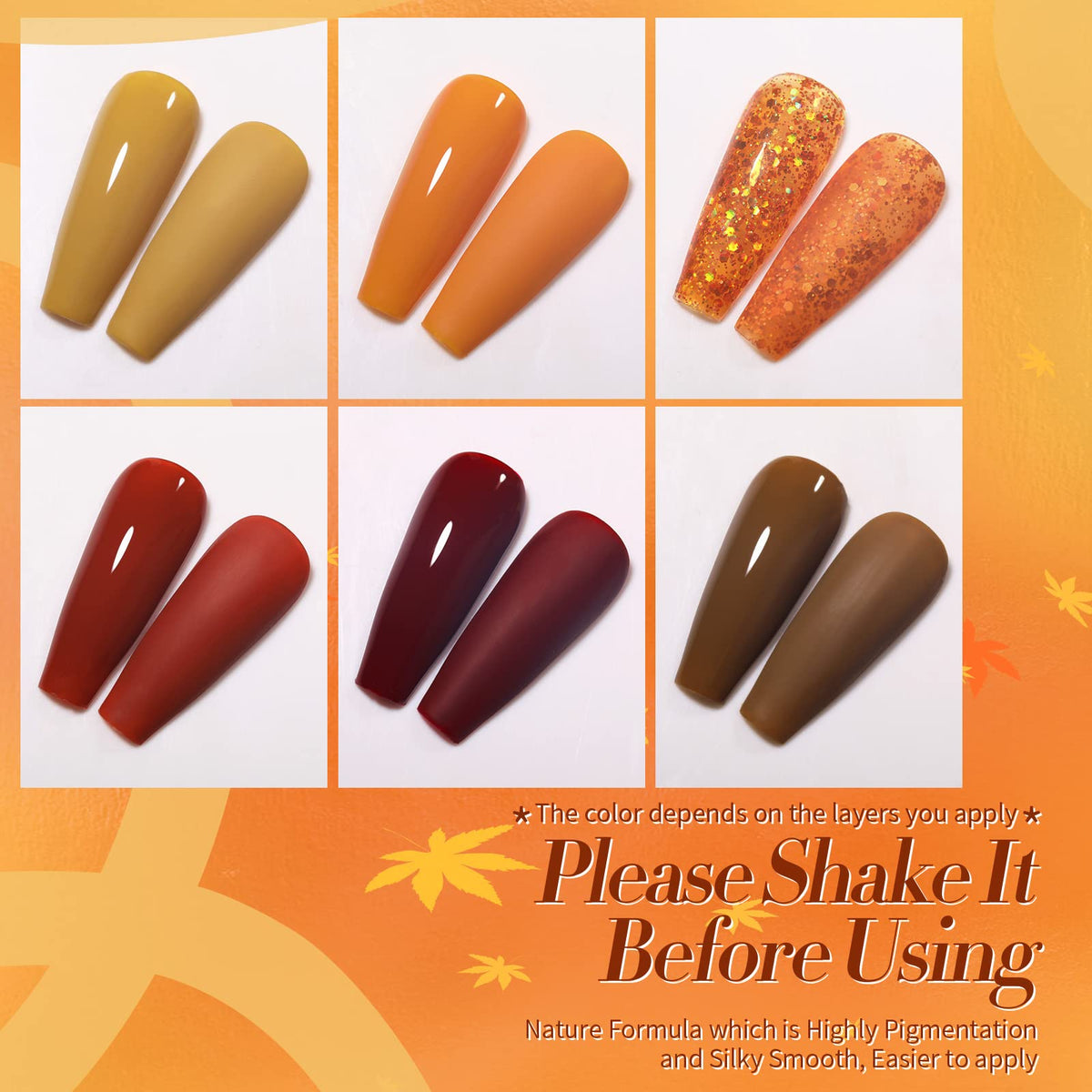 Close-up of Maple Caramel gel nail polish bottle