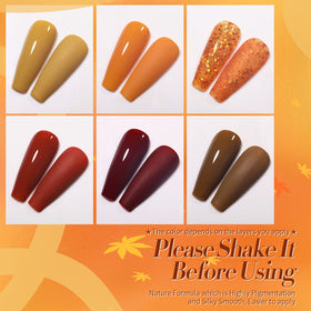 Close-up of Maple Caramel gel nail polish bottle