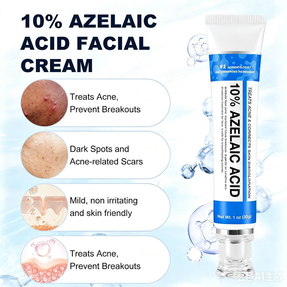 Close-up of Marianp Azelaic Acid 10% Cream texture