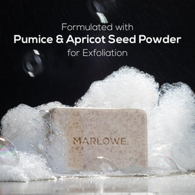 Close-up of MARLOWE. Body Scrub Soap Bar texture