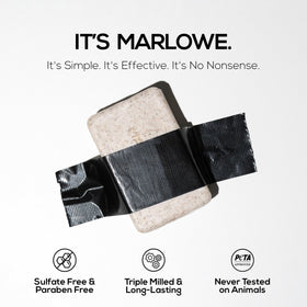 Close-up of MARLOWE. Body Scrub Soap Bar texture
