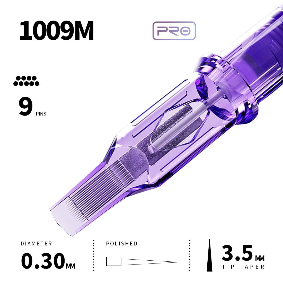 Close-up of MAST TATTOO Pro Tattoo Cartridges needle tip