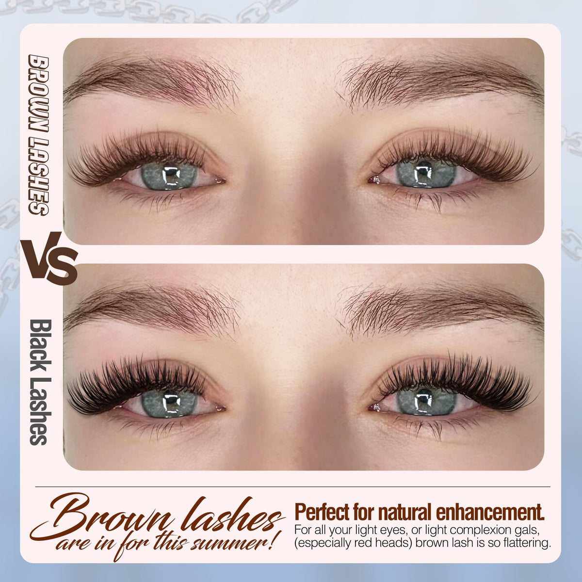 Close-up of Mavphnee brown cluster lashes in 8-16MM