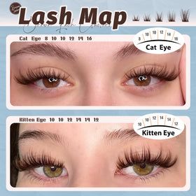 Close-up of Mavphnee brown cluster lashes in various lengths