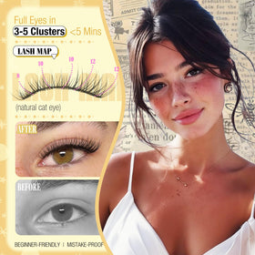 Close-up of Mavphnee clear band lash clusters