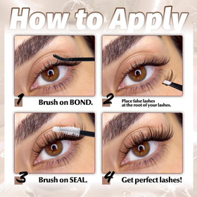 Close-up of Mavphnee dark brown lash clusters