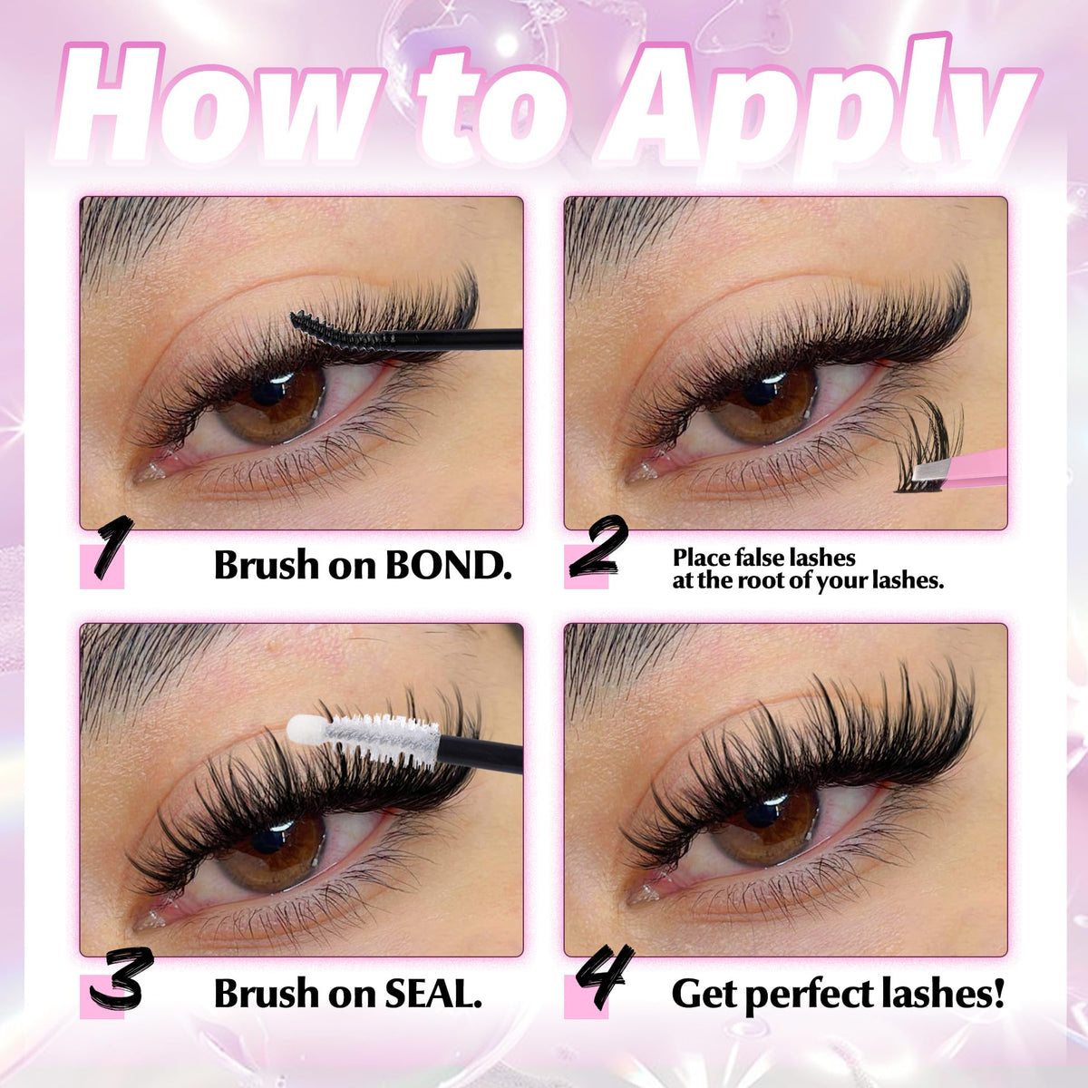 Close-up of Mavphnee lash bond and seal applicator