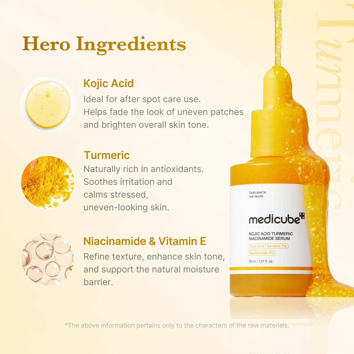 close-up of medicube Kojic Acid Turmeric Serum texture