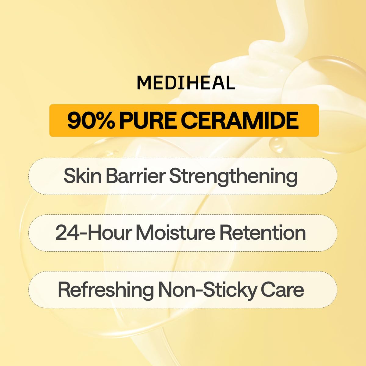 Close-up of MEDIHEAL Ceramide Essential Face Sheet Mask with texture detail