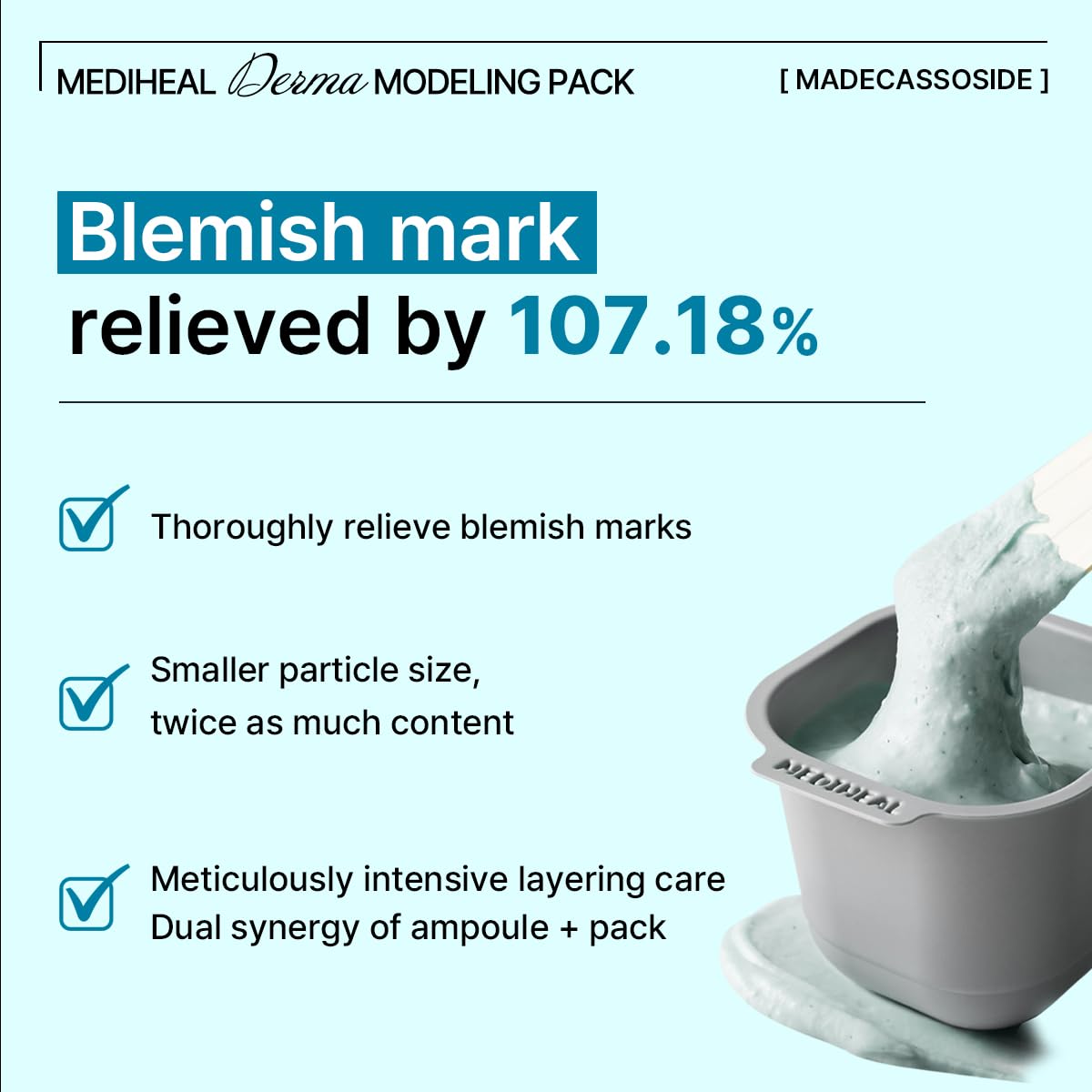 Close-up of MEDIHEAL Madecassoside Derma Modeling Pack contents