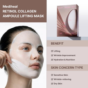 Close-up of MEDIHEAL Retinol Collagen Ampoule Lifting Mask texture
