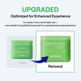 Close-up of MEDIHEAL Teatree toner pad showing texture