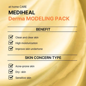 Close-up of MEDIHEAL Vitamin Derma Modeling Pack powder and ampoule