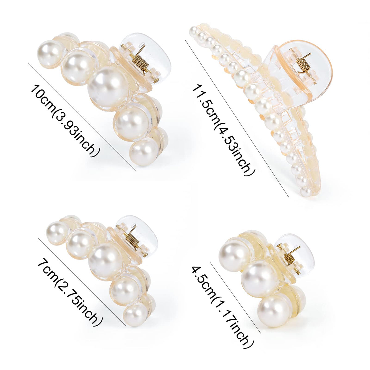 Close-up of Mehayi large pearl hair claw clip