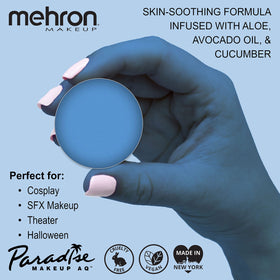 Close-up of Mehron Makeup Paradise AQ Sky Blue paint texture