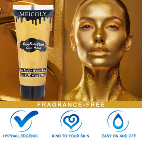 Close-up of MEICOLY Gold Face Body Paint texture