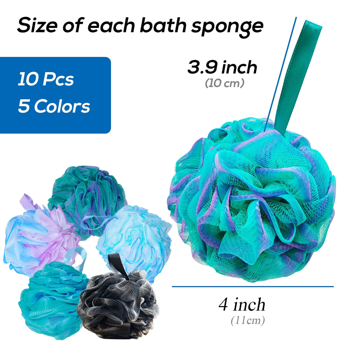 Close-up of Meirrnyyu Shower Loofah sponge showing texture