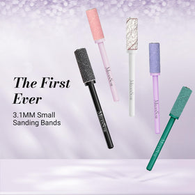 Close-up of MelodySusie 3.1MM mandrel bit and sanding bands
