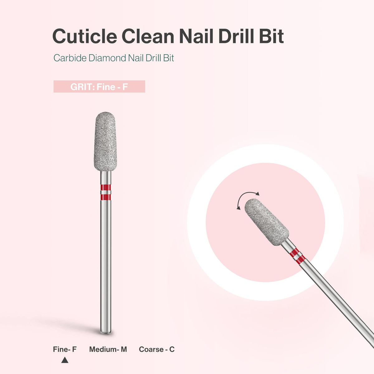 Close-up of MelodySusie cuticle cleaner drill bit