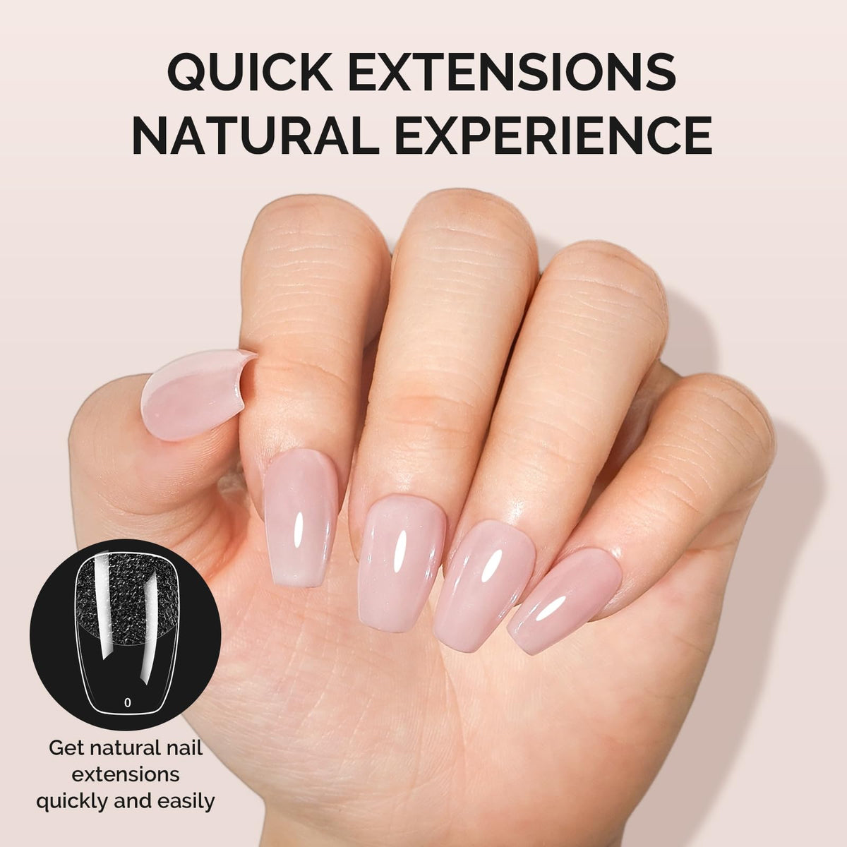 Close-up of MelodySusie Short Ballerina Nail Tips showing size markings