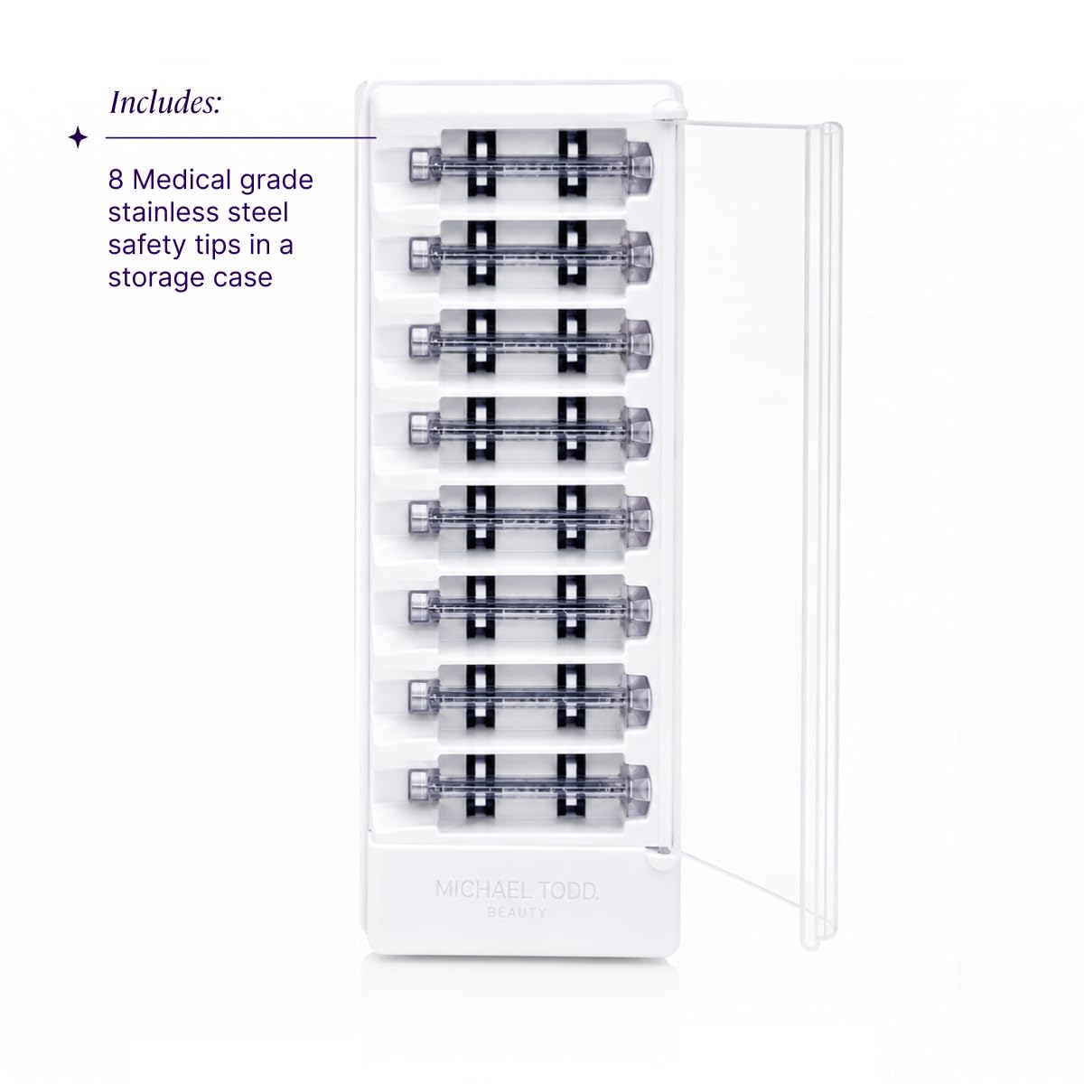 Close-up of MICHAEL TODD single-use dermaplaning blades