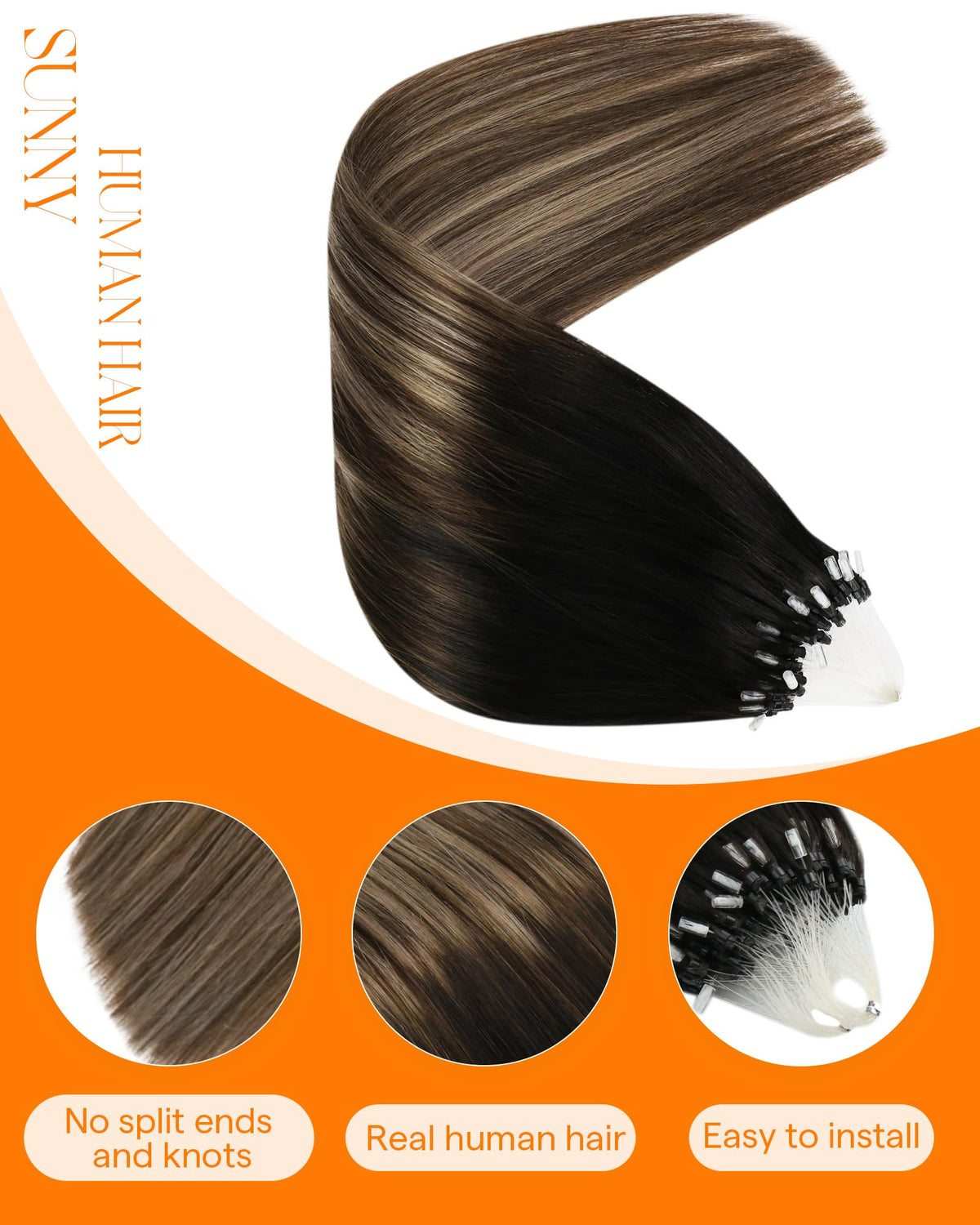 Close-up of microbead installation on hair