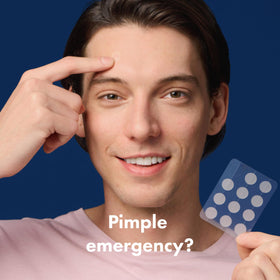 Close-up of Mighty Patch Original Pimple Patch on skin