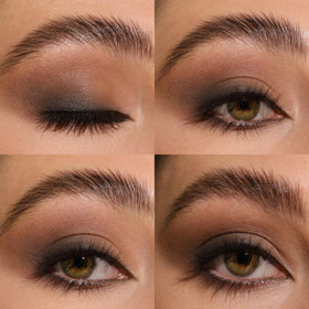 Close-up of Milani Gilded Mini Eyeshadow Palette Whiskey Business matte and shimmer shades