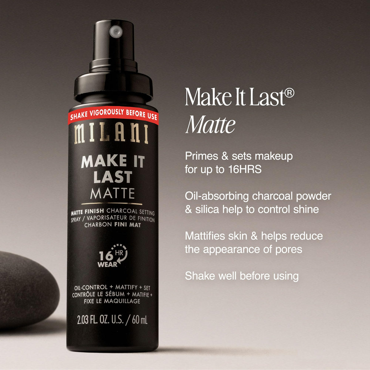 Close up of Milani setting spray nozzle