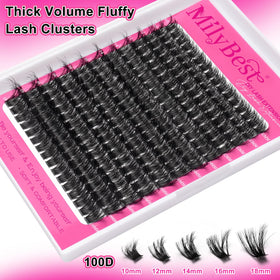 Close-up of MilyBest Fluffy Lash Clusters displaying soft fibers