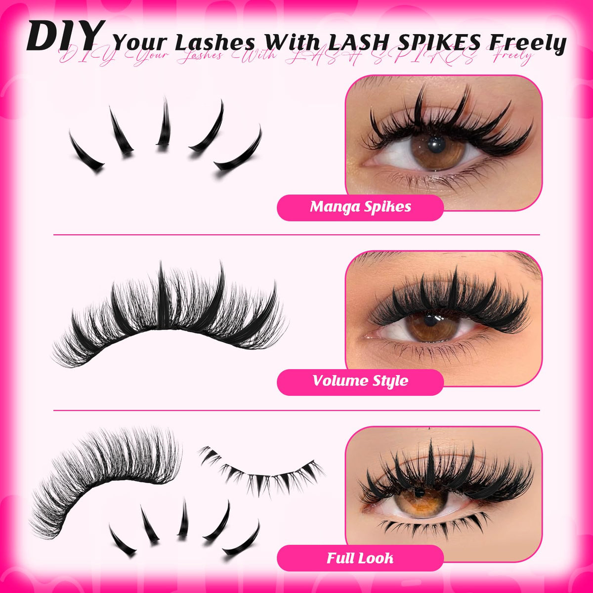Close-up of MilyBest Silk Cluster Lashes in the kit