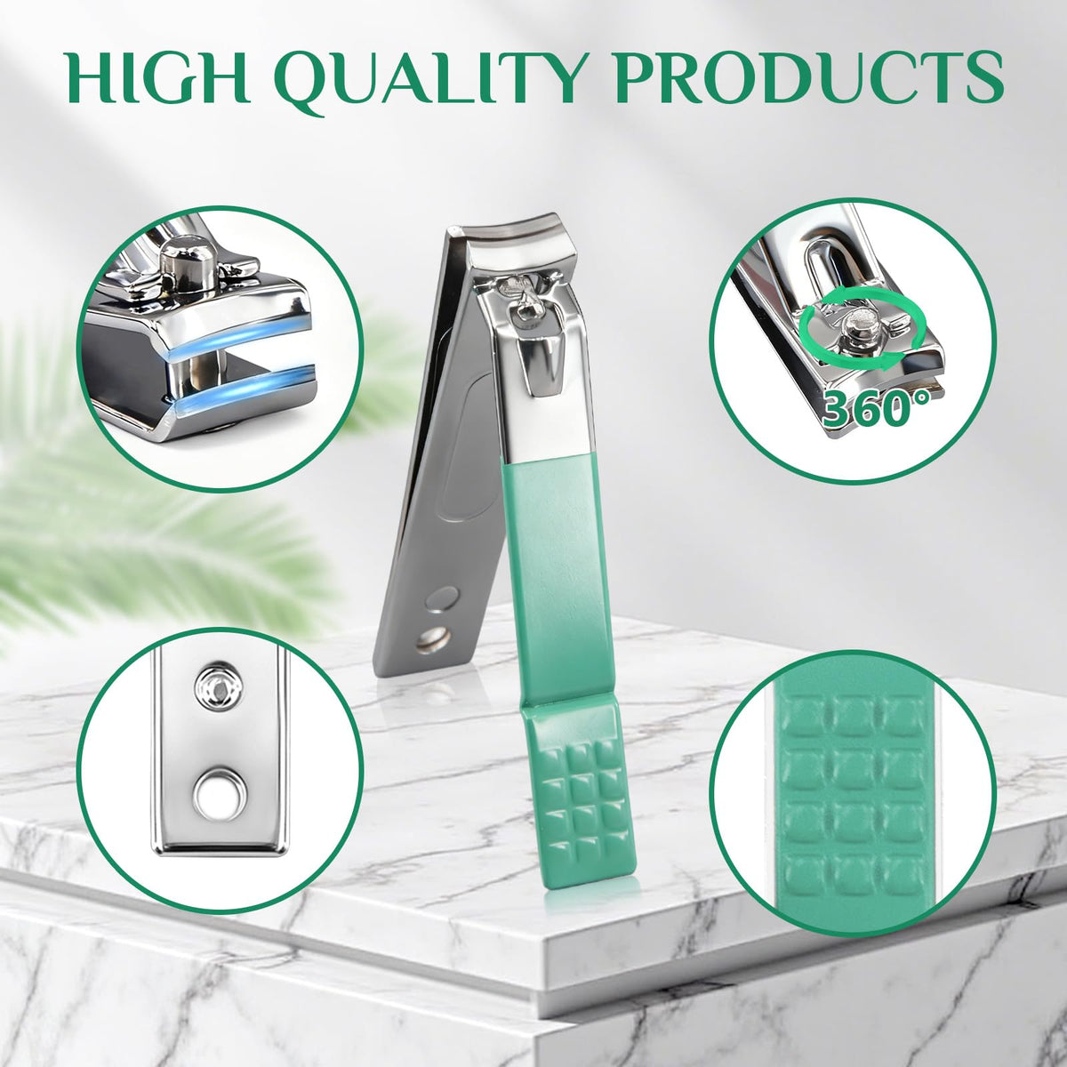 Close-up of MINKINH manicure tools including clippers and scissors
