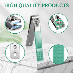Close-up of MINKINH manicure tools including clippers and scissors