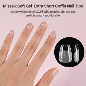 Close-up of Misssix nail tips in various sizes