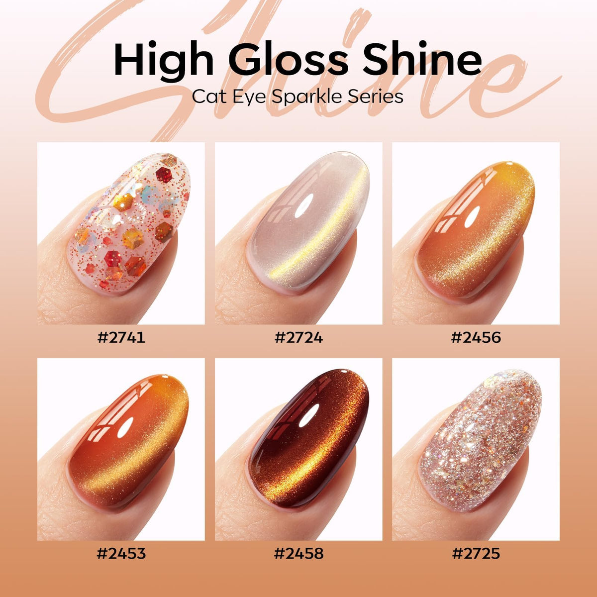 Close-up of modelones Cat Eye Gel Nail Polish in nude brown