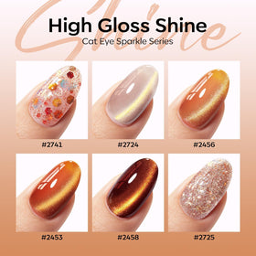Close-up of modelones Cat Eye Gel Nail Polish in nude brown