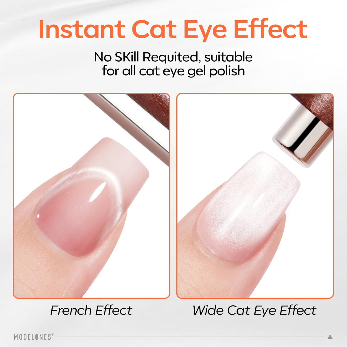 Close-up of modelones Cat Eye Magnet wooden handle