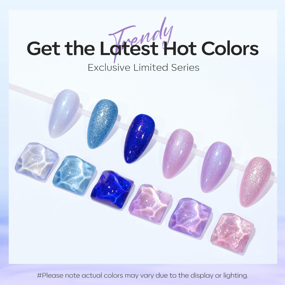 Close-up of modelones glitter gel nail polish bottle with chameleon effect