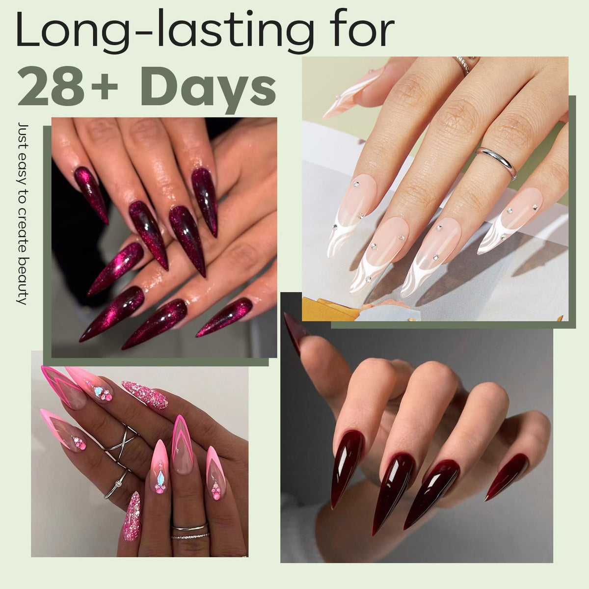 Close-up of Modelones half matte nail tips