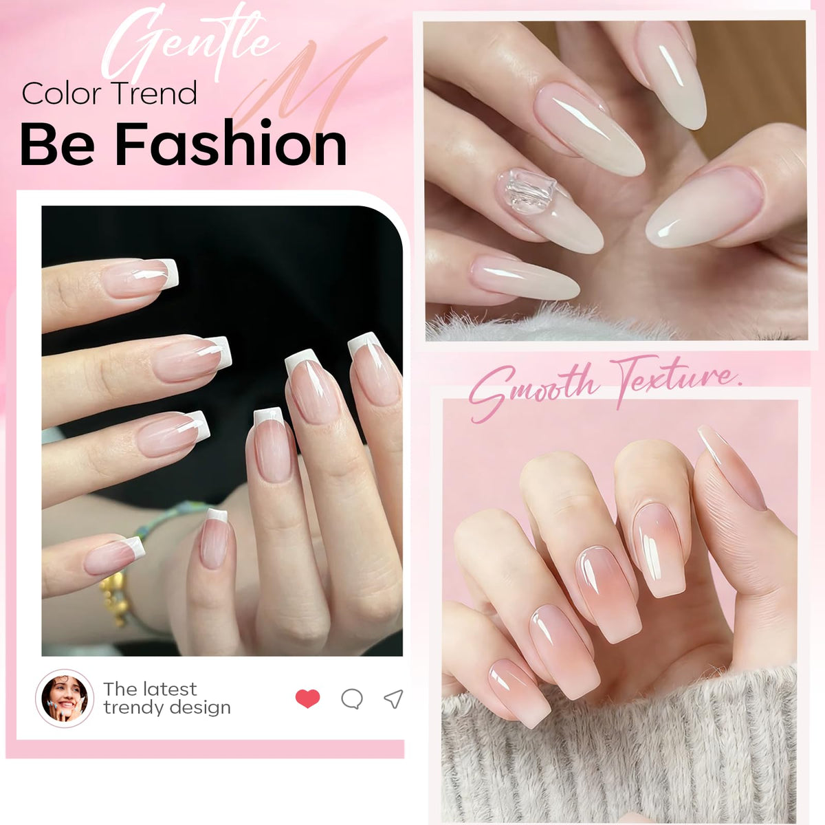 Close-up of modelones jelly gel polish in pink shade