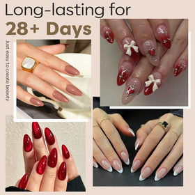 Close-up of Modelones Medium Almond Nail Tips showing texture