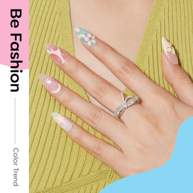 Close-up of modelones milky white gel polish bottle