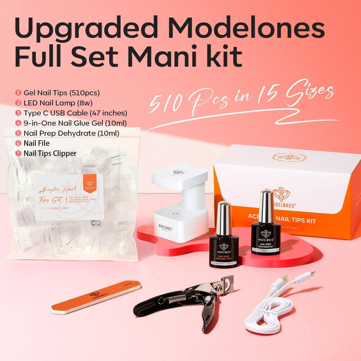 Close-up of modelones Nail Gel Kit components
