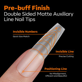 Close-up of Modelones nail tips showing clear guide lines